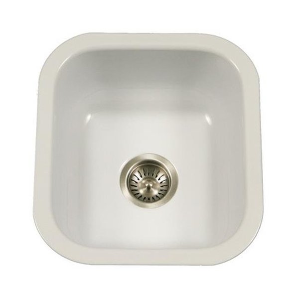 Houzer Houzer PCB-1750 WH Porcela Series Porcelain Enamel Steel Undermount Bar & Prep Sink; White PCB-1750 WH